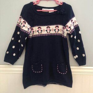 Penguin Sweater Dress, Bluebird Sweater Dress, Girls Sweater Dress, Kids Dress